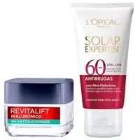 Imagem da promoção LOréal Paris Kit Protetor Solar Facial Solar Expertise Antirrugas FPS60 40g + Gel Creme Facial Antio