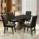 Conjunto De Mesa Para Sala de Jantar Preto Dubai 1,35m MDF com 4 Cadeiras Castanho / Preto em oferta