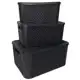 Kit 3 Caixas Organizadoras Rattan Preto Pequena Média e Grande - Baitashop em oferta