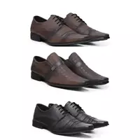 Imagem da promoção Kit 3 Sapato Social Couro Masculino Macio Conforto Moderno - DAN SHOES