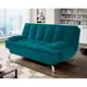Sofá-Cama Casal 3 Lugares Premium A2 Suede Azul Turquesa em oferta