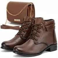 Imagem da promoção Kit Bota Feminina Ferraretto Cano Curto com Bolsa Transversal