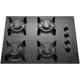 Cooktop 4 Bocas a Gás GLP Atlas Preto U Top em oferta