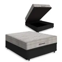 Cama Box com Baú Casal + Colchão De Molas Ensacadas - Ortobom - AirTech SpringPocket 138x188x72cm Pr em oferta na Casas Bahia