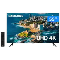 Imagem da promoção Smart TV 55” UHD 4K LED Samsung UN55CU7700GXZD - VA Wi-Fi Bluetooth com Alexa 3 HDMI Nova Linha