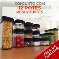 Imagem da promoção Kit Cozinha Conjunto Potes Herméticos 12 Peças Porta Condimentos Temperos Mantimentos - Helsim