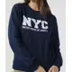 Blusa de Moletom Flanelada Fechada Forever 21 NYC Azul-Marinho em oferta