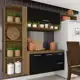 Armário De Cozinha Galicia 4 Pçs 3 Portas Boreal/preto - Móveis Arapongas - Movemax em oferta