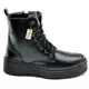 Bota Coturno Militar Feminino Blogueira Cano Alto Com Cadarço Sola de Borracha Antiderrapante 202-GG em oferta