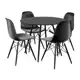 Mesa de Jantar 4 Cadeiras Redonda Preta - Empório Tiffany Eames em oferta