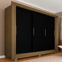 Guarda Roupa Casal 3 Portas 1 Gavetas Alice Boreal/ Preto - Moveis Arapongas em oferta na Casas Bahia