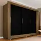 Guarda Roupa Casal 3 Portas 1 Gavetas Alice Boreal/ Preto - Moveis Arapongas em oferta