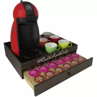 Imagem da promoção Porta Cápsulas Máquina Cantinho do Café Dolce Gusto 1 Gaveta Amadeirado Mdf - SHOPPING DO MDF