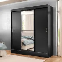 Guarda Roupa Casal com Espelho 3 Portas 2 Gavetas Istambul Espresso Móveis Preto em oferta na Casas Bahia