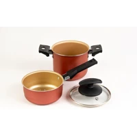 Cuscuzeiro/Caldeirão 12 com tampa de Vidro cereija em oferta