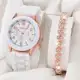 2 Pcs/Set Moda Mulher Relógio Silicone Estudante Tendência Digital Casal Quartzo em oferta
