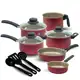Jogo Panela Caçarola Conjunto Kit 9 Pçs Antiaderente Tampa Vidro Teflon em oferta