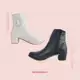 Coturno feminino Bota feminina bico quadrado fivela zíper em oferta