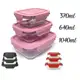Kit 3 Potes de Vidro Refratário Com Tampa Hermética Rosa Vermelho Preto em oferta