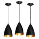 Pendente Lustre Vegas Kit Com 3 Preto Com Cobre Cozinha Sala em oferta
