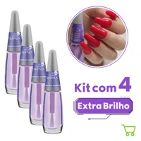 Imagem da promoção Kit 4 Esmalte Impala Extra Brilho Roxinho Secagem Rápida