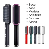 Imagem da promoção Escova Alisadora 5 em 1 Alisa Seca Modela Escova Alinha e Anti-Frizz - Profissional Cerâmica Bivolt