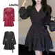 Lovito Casual Vestido Feminino de Bolinhas Cruzado com Manga Bufante LNE27238 (Multicolorido) em oferta