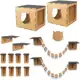 Playground de gatos 14 peças pontes nichos tocas degraus e prateleiras - mdf com carpete antiderrapa em oferta