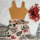 Conjunto Feminino Plus Size Blusa Cropped + Short Saia com Cinto - Conjuntinho Plus Curve em oferta