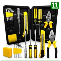 Imagem da promoção Kit de Ferramentas Com Maleta 11 Peças Alicate Chave Phillips Fenda Jogo de Ferramentas - TITANIUM