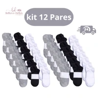 Imagem da promoção Kit 12 Pares De Meias Soquete Unissex Cano Curto