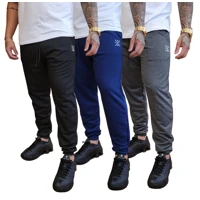 Imagem da promoção Kit 3 Calças de Moletom Moletinho Jogger Masculina Skinny Slim Amarração Academia Treino