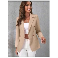 Imagem da promoção Blazer Feminino Casaquinho Maxi Longo Sobretudo Alfaiataria Social Blazer Com Botão