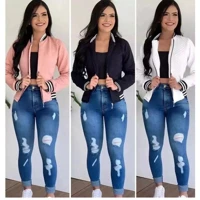 Imagem da promoção Jaquetinha Bomber casaco com zíper blusa Feminina jaqueta P,M,G, inverno.