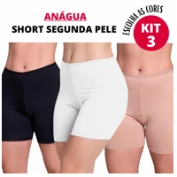 Imagem da promoção Kit 3 Anagua Segunda Pele Usar de Baixo Vestido Saia Não Marca Esconde Calcinha Short Feminino