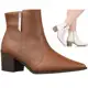 Bota Feminina GiGiL Bico Fino Cano Médio Salto Grosso Médio Detalhe Lateral Confortável Moda Atual B em oferta