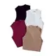 Kit 4 Blusas Croppeds Canelado Gola Alta Básica Chic Minimalista Elegante Luxo em oferta