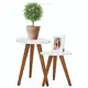 Conjunto de Mesa Lateral Pé Palito Retro Decoração MDF em oferta