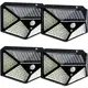 4 Peças Luminária Solar De Parede Refletor 100 Led Sensor Presença Movimento Prova D' Água Com 3 Fun em oferta