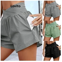 Imagem da promoção Lovito Shorts Esportivos Esportivos Com Bolso Liso Para Mulheres LNL43177
