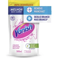 Imagem da promoção Refil Tira Manchas Vanish Líquido Crystal White roupas brancas 500ml