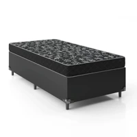 Imagem da promoção Cama Box Solteiro + Colchão D20 - Couro Preto