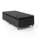 Cama Box Solteiro + Colchão D20 - Couro Preto em oferta