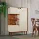 Armário organizador 3 portas e 7 prateleiras sala ,cozinha pés em poliuretano e pintura ripado 3D em oferta