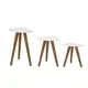 Kit Três Mesas Retrô De Canto Pé Palito De Altura 57cm 47cm 32cm Apoio De Sofá Sala Quarto Decoração em oferta