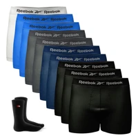 Imagem da promoção Kit 10 Cueca Boxer Reebok Sem Costura Box + 2 Meias Sandrin