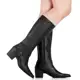 Bota Feminina GiGiL Cano Removível 2 Em 1 Longo e Curto Salto Grosso Bico Fino Confortável Moda em oferta