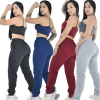 Imagem da promoção Kit 2 Calças Moletom Feminina Estilo Jogger Peluciada Academia Flanelada Corrida Com Bolso Lateral.