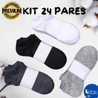 Imagem da promoção Kit 24 Pares de Meias Soquetes Confortaveis Para o Dia a Dia Masculino Feminino Unissex