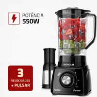 Imagem da promoção Liquidificador 3 velocidades 550W Turbo Power - L-99-FB - Mondial